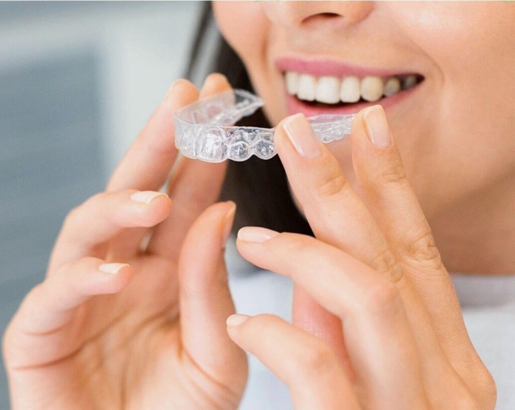 Woman wearing Invisalign